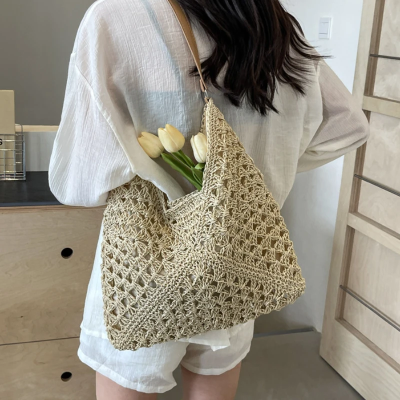 Women's Shoulder Bags Casual Straw Wicker Woven Ladies Handmade Totes Large Capacity Summer Beach Female's Messenger Bag 2025
Women's Shoulder Bags Casual Straw Wicker Woven Ladies Handmade Totes Large Capacity Summer Beach Female's Messenger Bag 2025