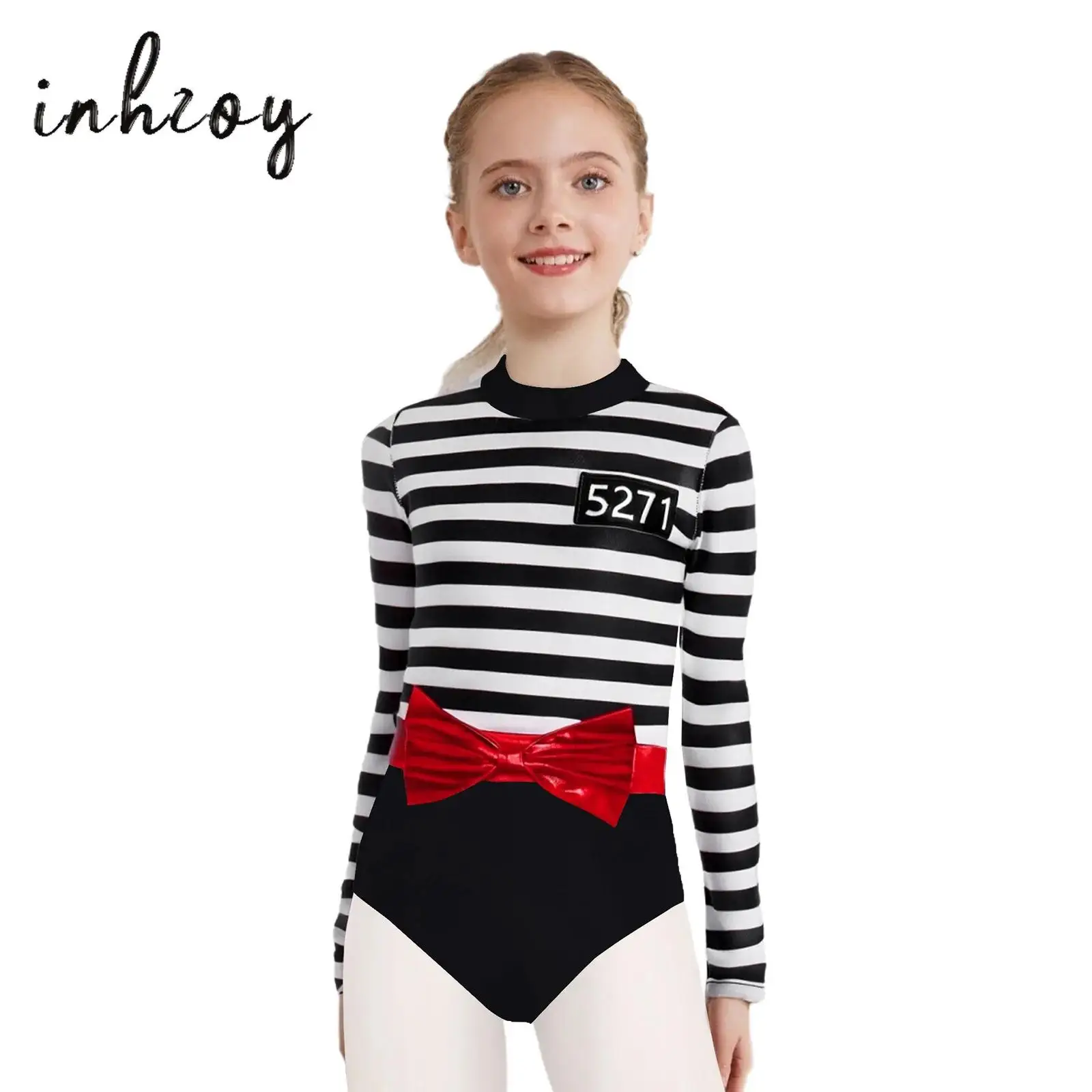 3Pcs Girls Halloween Prisoner Costume Cosplay Set Long Sleeve Stripes Crotch Press Buttons Jumpsuit+Bow Waist Belt+Convict Cap
3Pcs Girls Halloween Prisoner Costume Cosplay Set Long Sleeve Stripes Crotch Press Buttons Jumpsuit+Bow Waist Belt+Convict Cap