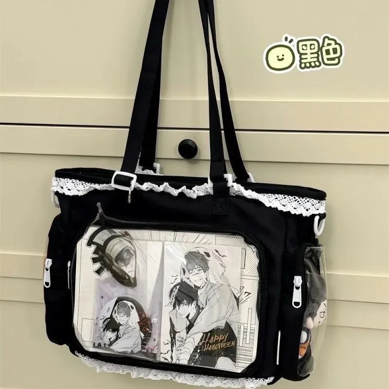 Japanese Lace Transparent Pain Bag Quadratic Element Soft Girl One-Shoulder Crossbody Bag For Female Students Commuting Tote Bag
Japanese Lace Transparent Pain Bag Quadratic Element Soft Girl One-Shoulder Crossbody Bag For Female Students Commuting Tote Bag