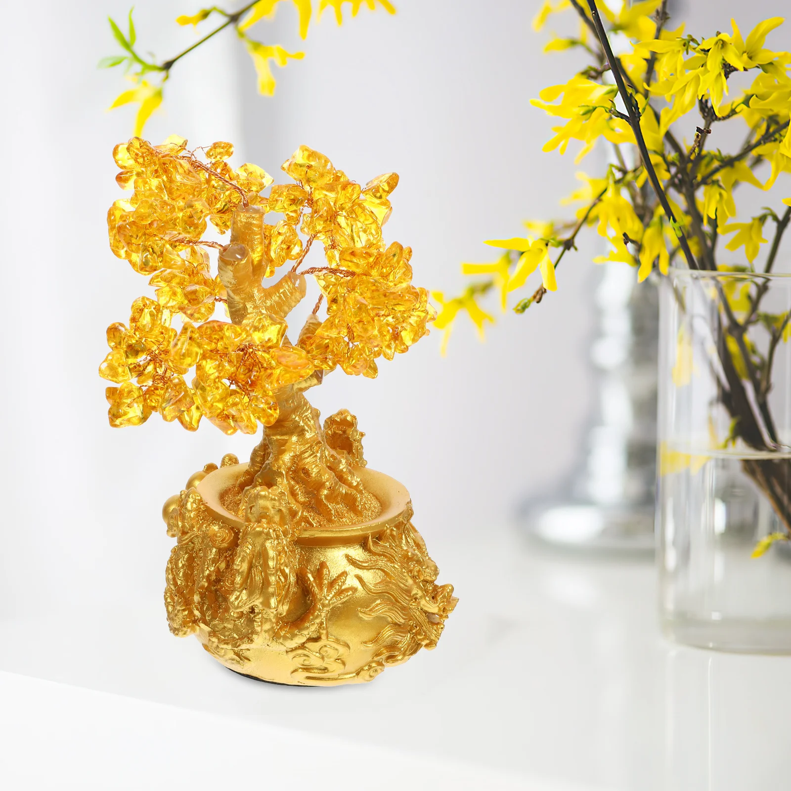 1Pcs Yellow Crystal Money Tree Bonsai Style Wealth Prosperity Ornament Desktop Decor for Home Office Shop Feng Shui Decoration
1Pcs Yellow Crystal Money Tree Bonsai Style Wealth Prosperity Ornament Desktop Decor for Home Office Shop Feng Shui Decoration