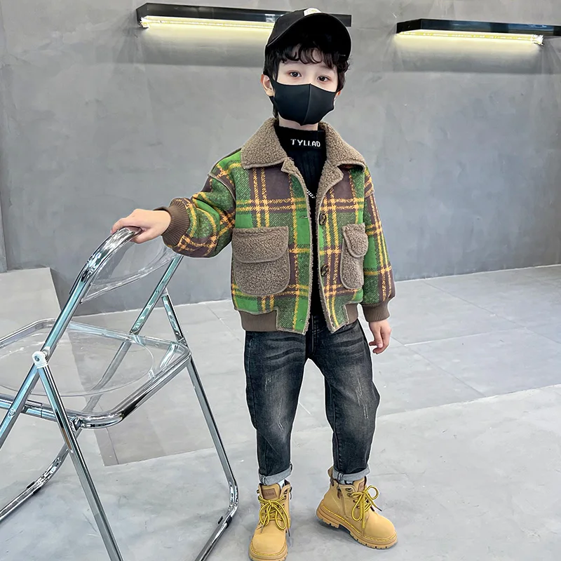 Boys Winter Plaid Fur Lined Jaet Sli Boys Outerwear Thiened Fce Youth Faion Long Sve Stand Fit Outerwear
Boys Winter Plaid Fur Lined Jaet Sli Boys Outerwear Thiened Fce Youth Faion Long Sve Stand Fit Outerwear