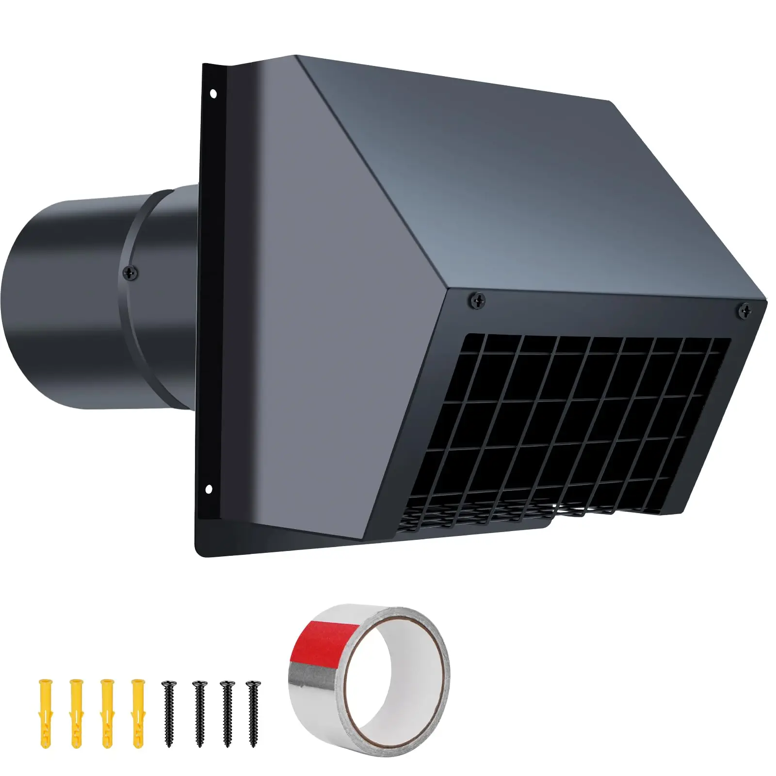 Metal Dryer Vent Cover Outside,Exhaust Vent with Megnetic Air Damper & Noise Reduction Foam, Outdoor HVAC Wall Vent Cover
Metal Dryer Vent Cover Outside,Exhaust Vent with Megnetic Air Damper & Noise Reduction Foam, Outdoor HVAC Wall Vent Cover