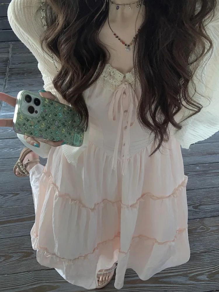 2026 Summer New Arrival Casual Sweet Women Cami Dress Lace Trim Drawstring Tiered Ruffle Flowy High Waist Party Daily Long Dress
2026 Summer New Arrival Casual Sweet Women Cami Dress Lace Trim Drawstring Tiered Ruffle Flowy High Waist Party Daily Long Dress