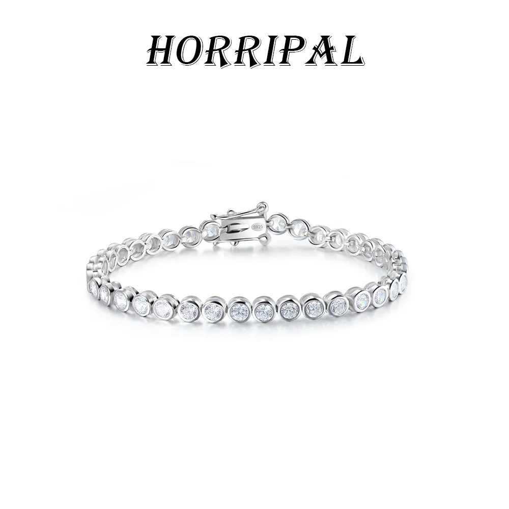 HORRIPAL 2mm D VVS1 Round Moissanite Tennis Bracelet For Women Man With GRA s925 Silver Plated 18k White Gold Fine Jewelry Gift
HORRIPAL 2mm D VVS1 Round Moissanite Tennis Bracelet For Women Man With GRA s925 Silver Plated 18k White Gold Fine Jewelry Gift