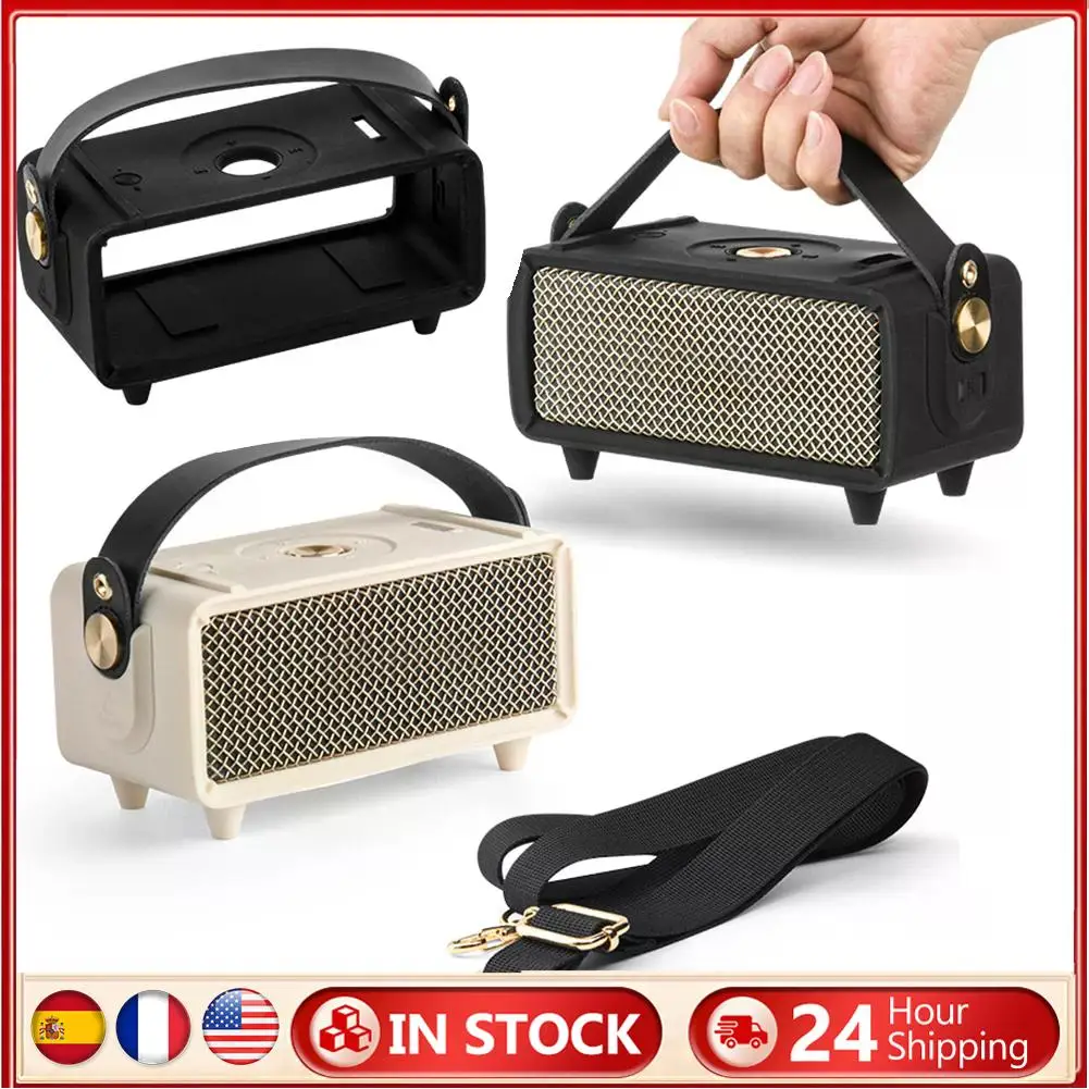 Силиконовый чехол с ремешком на ручке и плечевым ремнем, защитный чехол для переноски портативного BT-динамика Marshall Emberton II
Силиконовый чехол с ремешком на ручке и плечевым ремнем, защитный чехол для переноски портативного BT-динамика Marshall Emberton II