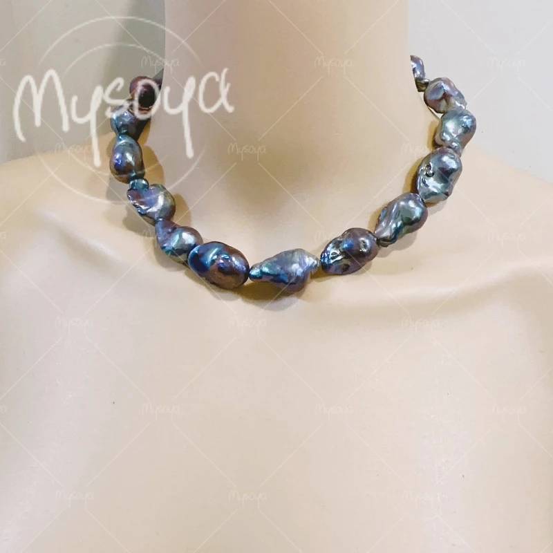 MYSOYA 12-14mm Large Peacock Baroque Pearl Necklace, Suitable for Birthday/ Wedding/ Mother's Day/ Father's Day Gift A1030
MYSOYA 12-14mm Large Peacock Baroque Pearl Necklace, Suitable for Birthday/ Wedding/ Mother's Day/ Father's Day Gift A1030