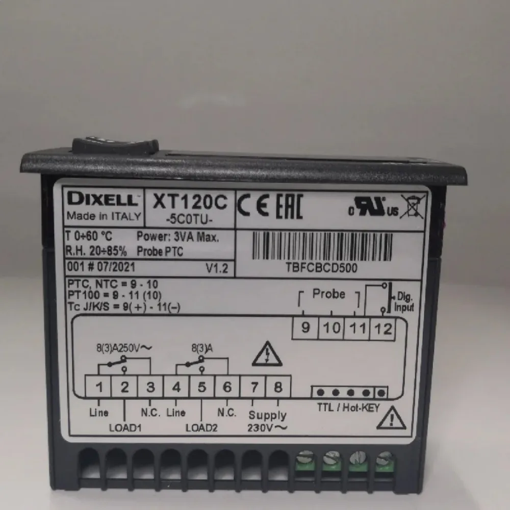XT120C-5C0TU Dixell XT120C 230V Thermostat NTC/PTC/PT100 t Temperature Controllers
XT120C-5C0TU Dixell XT120C 230V Thermostat NTC/PTC/PT100 t Temperature Controllers