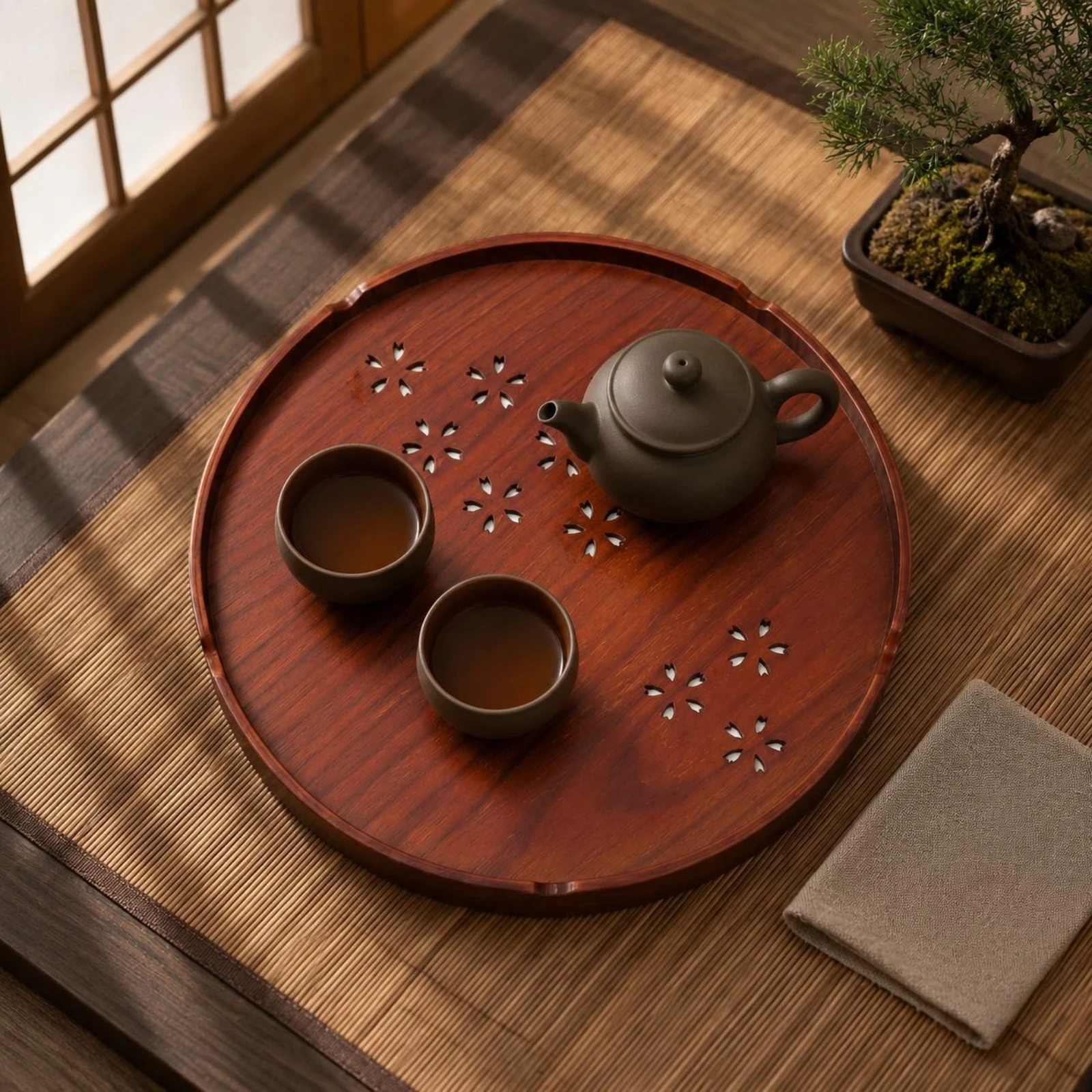 Cherry Blossom Tea Tray Low Rim Round Wooden Tray Sanded Easy to Clean for Tabletop Display
Cherry Blossom Tea Tray Low Rim Round Wooden Tray Sanded Easy to Clean for Tabletop Display