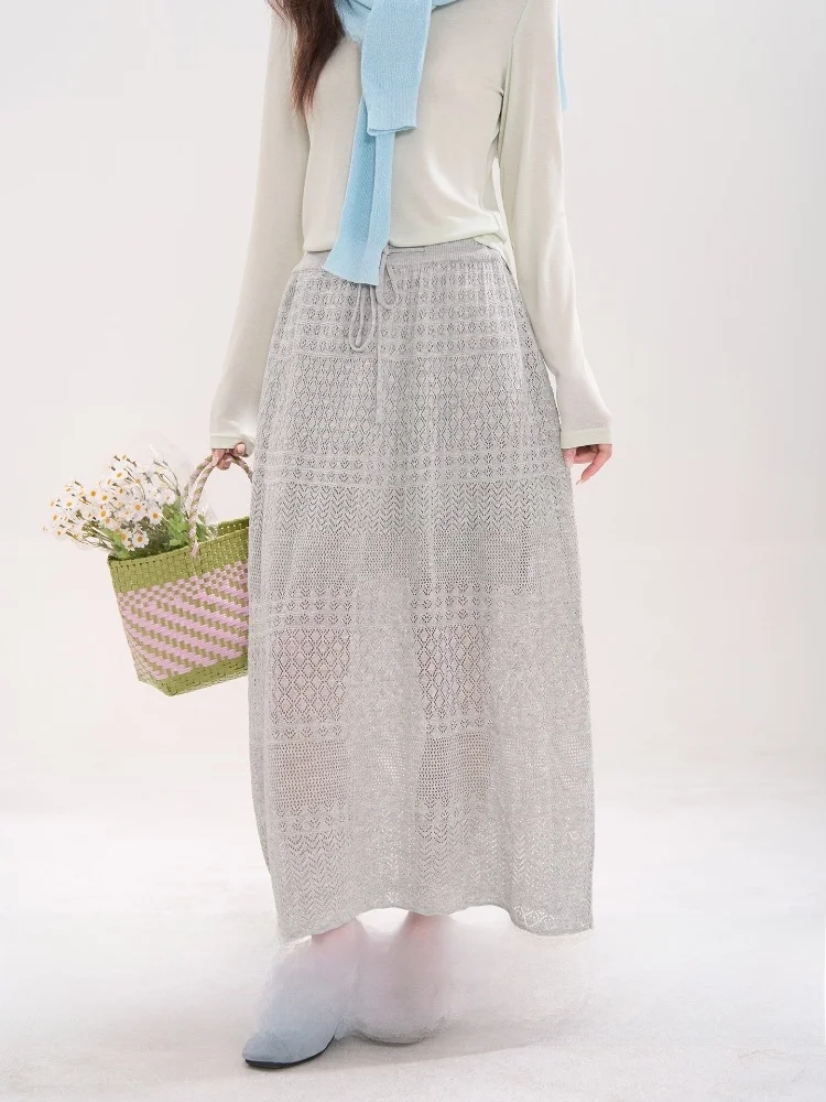 Spring Knitted Hollow out Hook Flower Half Skirt Women's High Waist Straight Cut Midi Skirt Breathable Comfortable Elastic Waist
Spring Knitted Hollow out Hook Flower Half Skirt Women's High Waist Straight Cut Midi Skirt Breathable Comfortable Elastic Waist