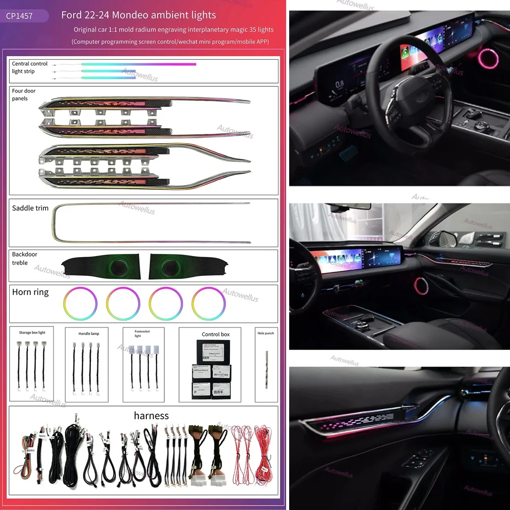 4 Colors LED Safety assistance systems Ambient Lighting For Ford Mondeo 2022-2024 Automotive Interior Decoration
4 Colors LED Safety assistance systems Ambient Lighting For Ford Mondeo 2022-2024 Automotive Interior Decoration