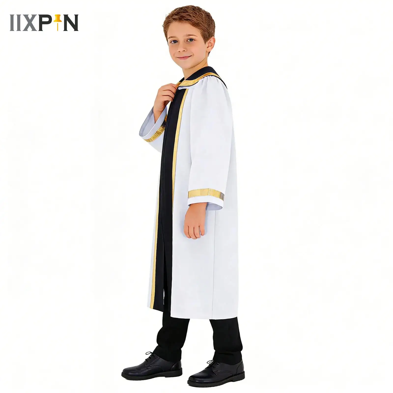 Boys Girls Church Choir Christian Worship Liturgical Praise Dance Costume Long Sleeve Metallic Pleated Pastor Priest Gown Robe
Boys Girls Church Choir Christian Worship Liturgical Praise Dance Costume Long Sleeve Metallic Pleated Pastor Priest Gown Robe