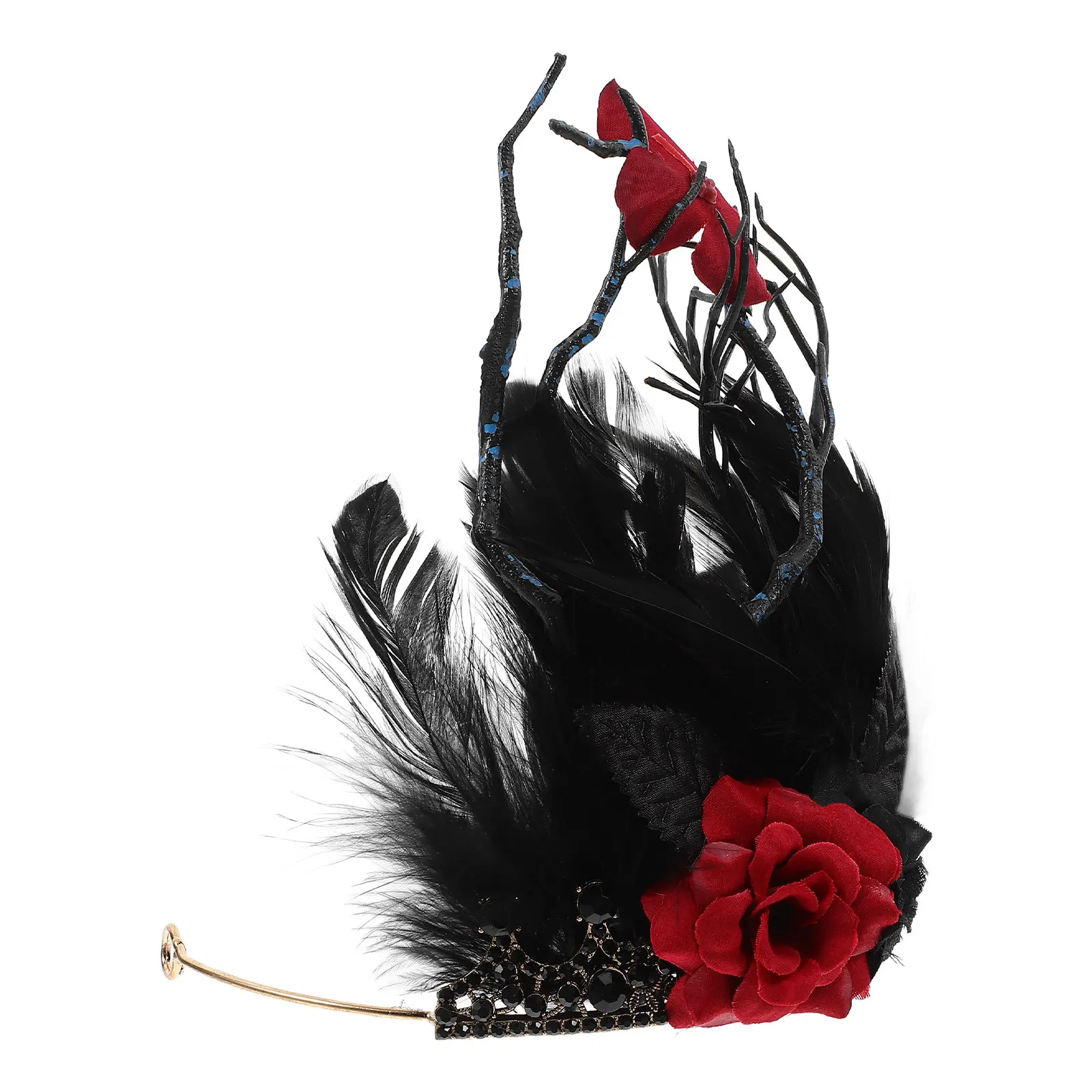 Baroque Crown Artificial Plume Headband Gothic Style Hair Decoration Unique Branch and Plume Accents Comfortable Fit
Baroque Crown Artificial Plume Headband Gothic Style Hair Decoration Unique Branch and Plume Accents Comfortable Fit