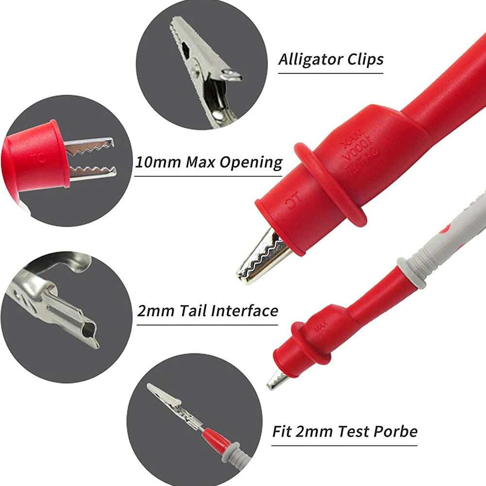Essential Multimeter Testing Kit Featuring Push On For Alligator Clips and Stackable Banana Hook for Safe Usage
Essential Multimeter Testing Kit Featuring Push On For Alligator Clips and Stackable Banana Hook for Safe Usage