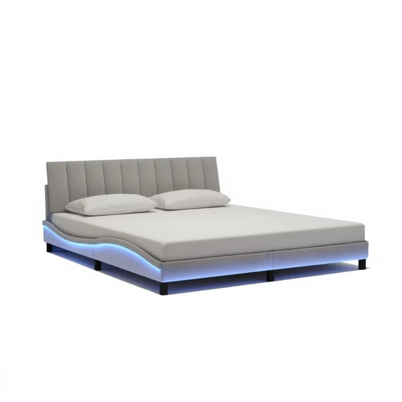 Velvet upholstered bed frame king size with LED light modern design grey
Velvet upholstered bed frame king size with LED light modern design grey