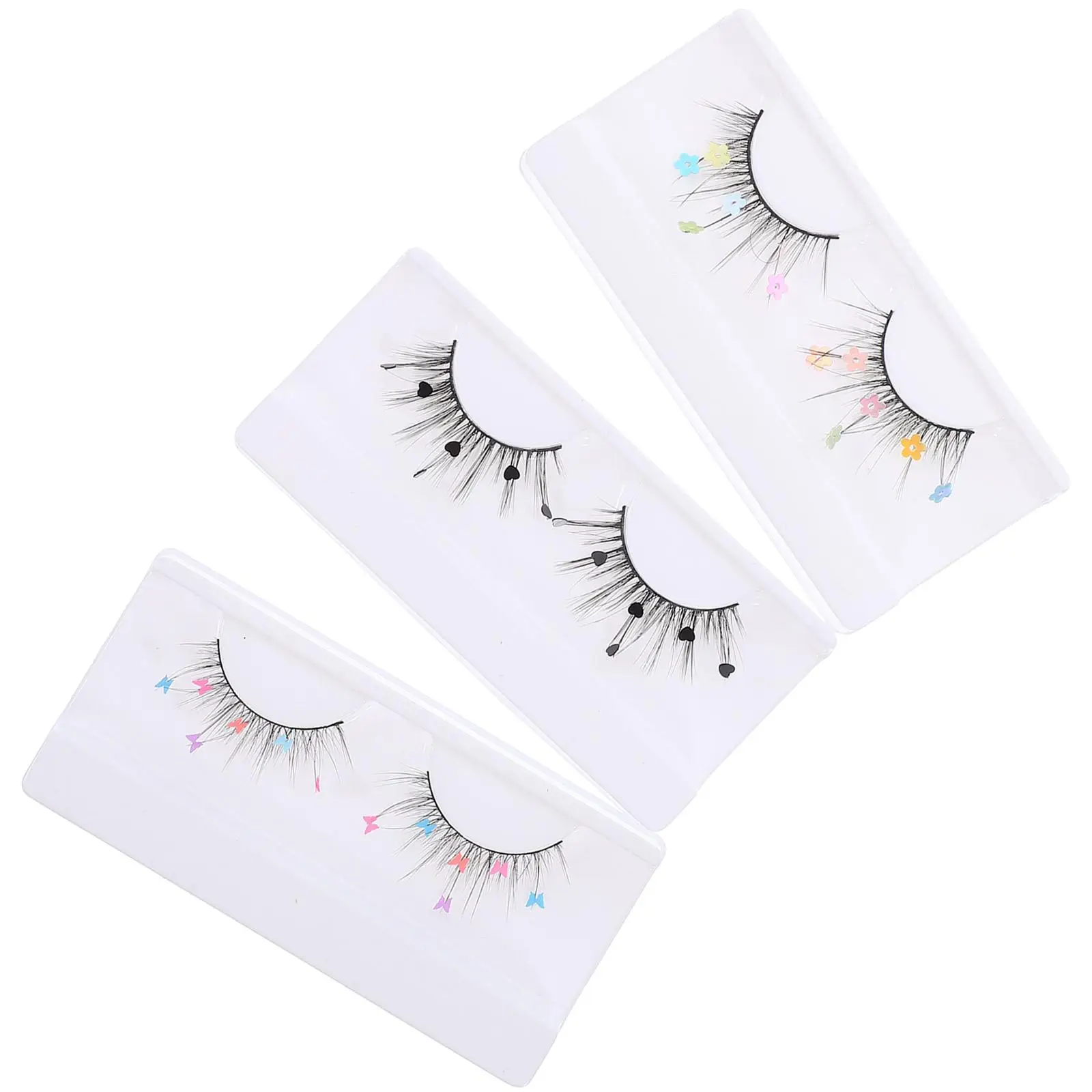 3 Pairs False Eyelashes Colored Butterfly Flower Heart Sequin Lashes Natural Curly Artificial Comfortable Daily Wedding
3 Pairs False Eyelashes Colored Butterfly Flower Heart Sequin Lashes Natural Curly Artificial Comfortable Daily Wedding
