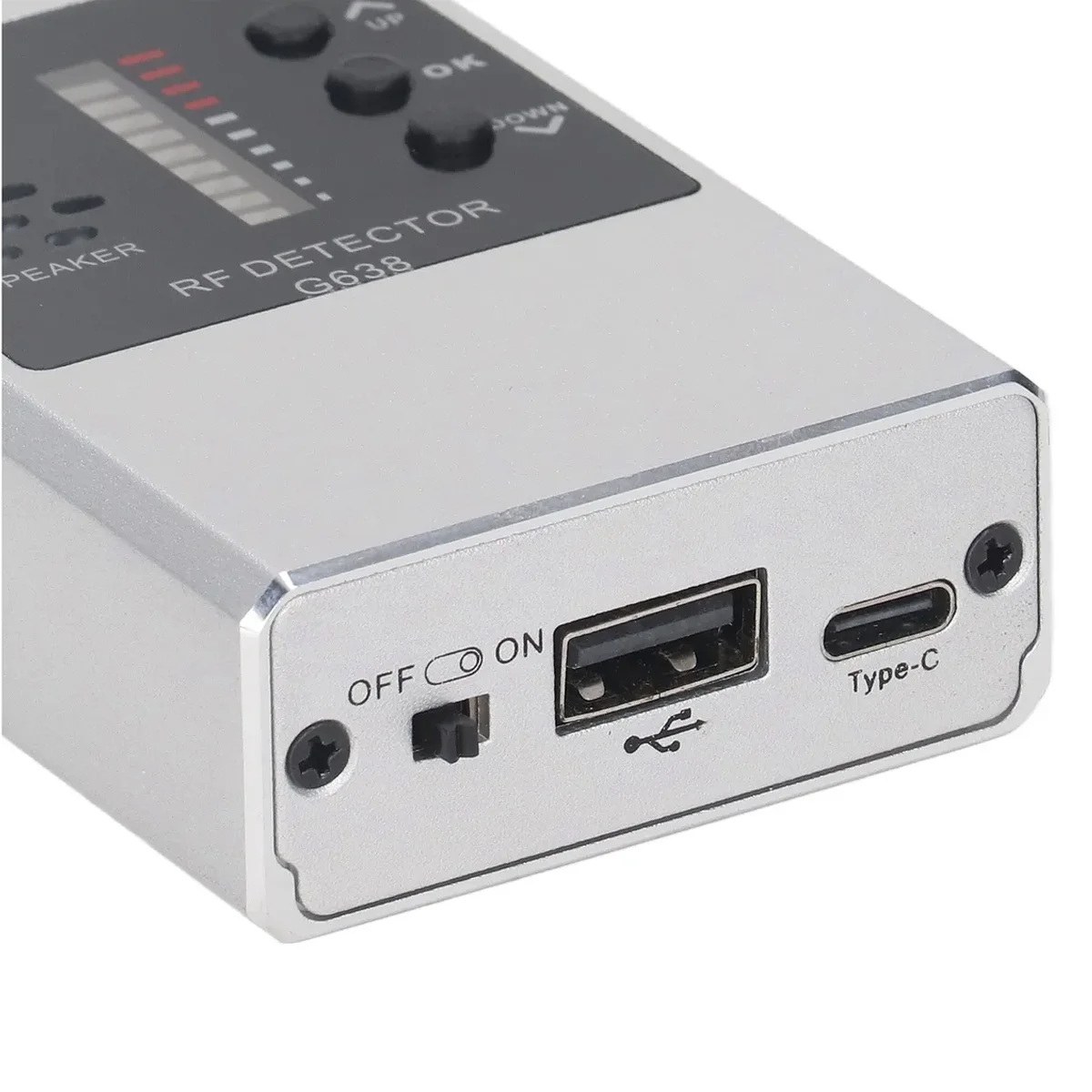 Антишпионские гаджеты Детектор скрытых устройств G638 — обнаружение камер, ошибок, GPS, 10-уровневый светодиод, аккумулятор 15 часов, портативная защита конфиденциальности
Антишпионские гаджеты Детектор скрытых устройств G638 — обнаружение камер, ошибок, GPS, 10-уровневый светодиод, аккумулятор 15 часов, портативная защита конфиденциальности