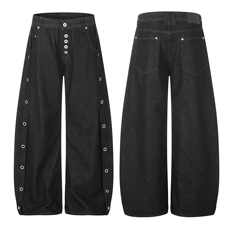 High Street Button Side Eyelet Scythe Cut Deconstructed Silhouette Raw Denim Men's Jeans Versatile Casual Denim Trousers
High Street Button Side Eyelet Scythe Cut Deconstructed Silhouette Raw Denim Men's Jeans Versatile Casual Denim Trousers