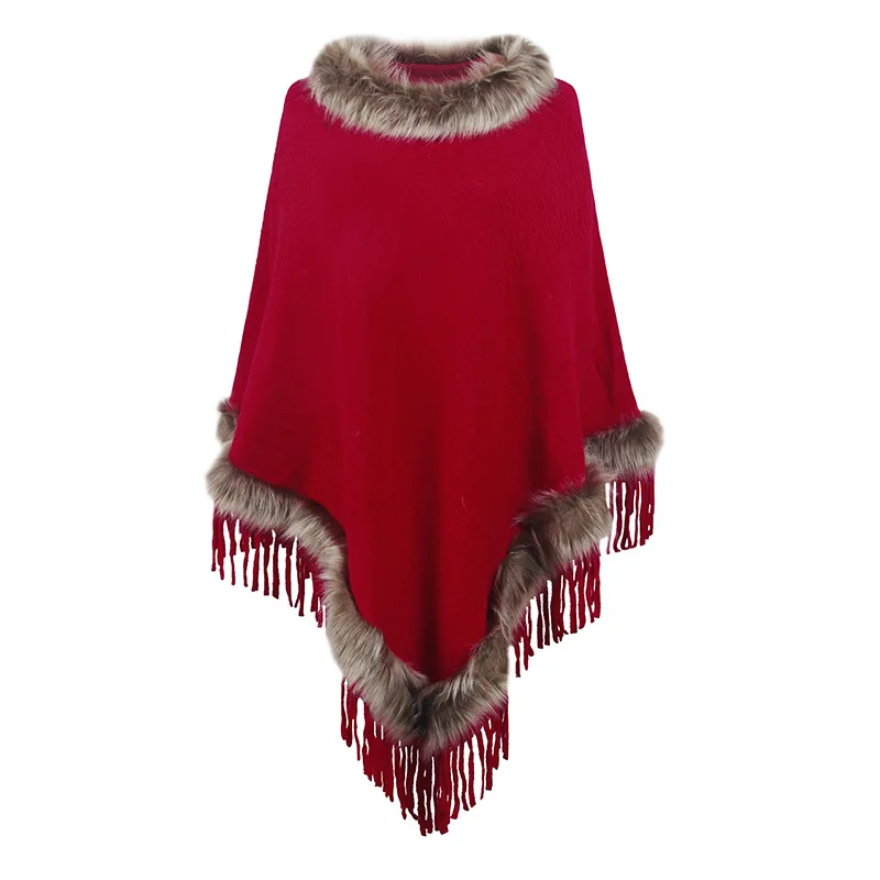 Women Knitted Tassel Cape Jacket Loose Fitting Solid Color Shawl for Autumn Winter Casual Wear
Women Knitted Tassel Cape Jacket Loose Fitting Solid Color Shawl for Autumn Winter Casual Wear