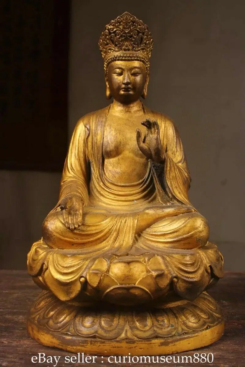 10.4 inch Ancient Chinese Buddhist Copper Gold Plated Menla Medical Buddha Robe Statue - Old Figure Sculpture
10.4 inch Ancient Chinese Buddhist Copper Gold Plated Menla Medical Buddha Robe Statue - Old Figure Sculpture