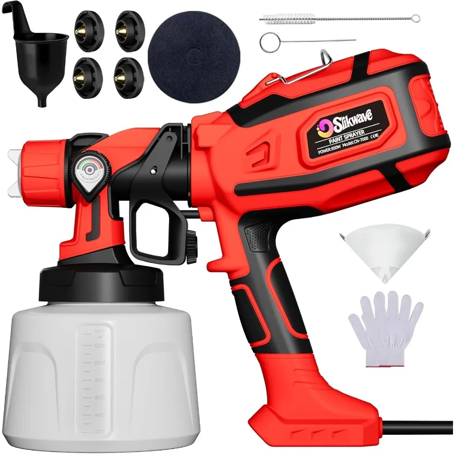 Распылитель краски HVLP мощностью 850 Вт со съемным контейнером 1400 мл и электрическим пистолетом-распылителем с 4 насадками и 2 узорами распыления для эффективных условий эксплуатации
Распылитель краски HVLP мощностью 850 Вт со съемным контейнером 1400 мл и электрическим пистолетом-распылителем с 4 насадками и 2 узорами распыления для эффективных условий эксплуатации