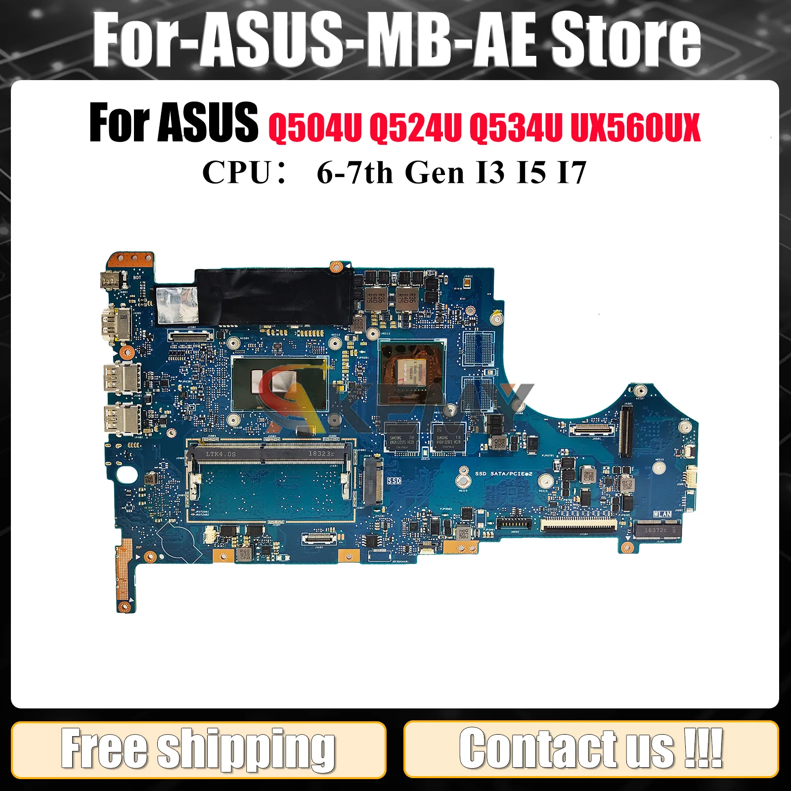 UX560UX Laptop Motherboard For ASUS ZenBook Q524U UX560UQ Q504U UX560U Q534U UX560UQK UX560UX UX560UXK Mainboard W/ I3 I5 I7 CPU
UX560UX Laptop Motherboard For ASUS ZenBook Q524U UX560UQ Q504U UX560U Q534U UX560UQK UX560UX UX560UXK Mainboard W/ I3 I5 I7 CPU