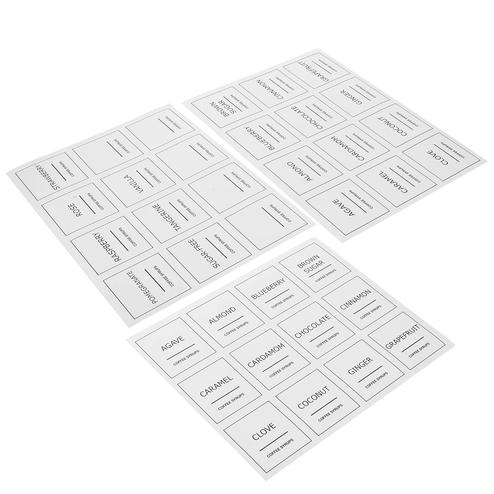 3 Sheets Syrup Bottle Coffee Flavoring Labels Sticker Plastic for Food Containers
3 Sheets Syrup Bottle Coffee Flavoring Labels Sticker Plastic for Food Containers