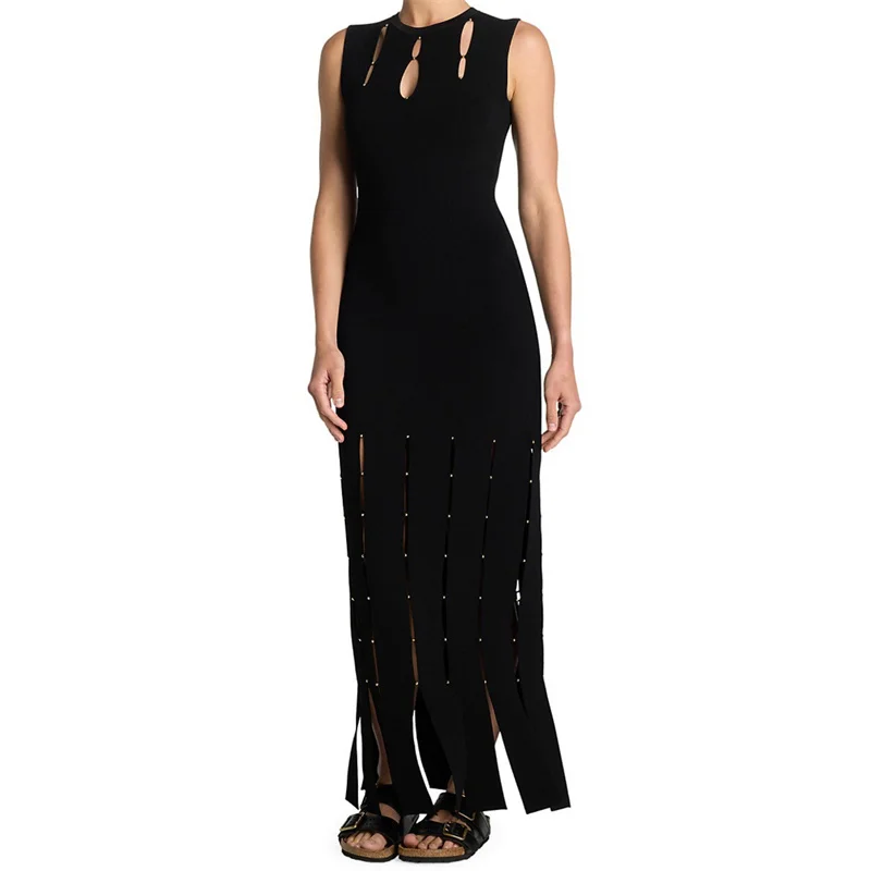 Womens dresses New laser cut sleeveless long dresses for summer 2025 Elastic knit slim fit round neck midi dresses party dresses
Womens dresses New laser cut sleeveless long dresses for summer 2025 Elastic knit slim fit round neck midi dresses party dresses