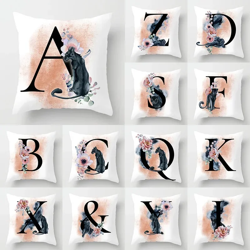 26 English Letters Flower Pattern Printed Soft Square Pillowslip Polyester Cushion Cover Pillowcase Living Room Home Decor
26 English Letters Flower Pattern Printed Soft Square Pillowslip Polyester Cushion Cover Pillowcase Living Room Home Decor