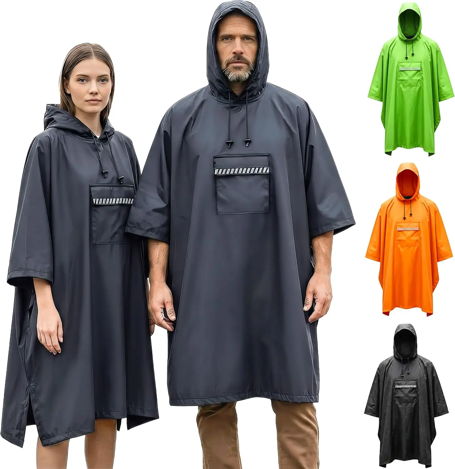 Reflective Rain Poncho, Super Lightweight, Best-Fit, Compact, Durable, Highly Visible Waterproof
Reflective Rain Poncho, Super Lightweight, Best-Fit, Compact, Durable, Highly Visible Waterproof