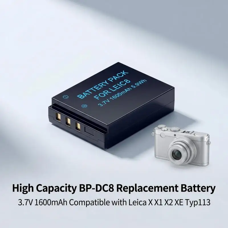 Digital Camera Spare Replacement Li-ion Battery 3.7V 1600mAh BP-DC8 For Leica X X1 X2 XE VARIOX TYP113 Cameras
Digital Camera Spare Replacement Li-ion Battery 3.7V 1600mAh BP-DC8 For Leica X X1 X2 XE VARIOX TYP113 Cameras