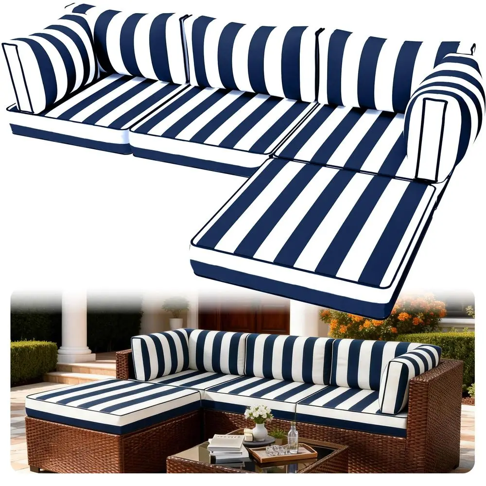 Outdoor Sectional Cushions, 5 High Resilience Foam Replacement Cushions for Outdoor Furniture, FadeResistant Patio Furniture Cu
Outdoor Sectional Cushions, 5 High Resilience Foam Replacement Cushions for Outdoor Furniture, FadeResistant Patio Furniture Cu