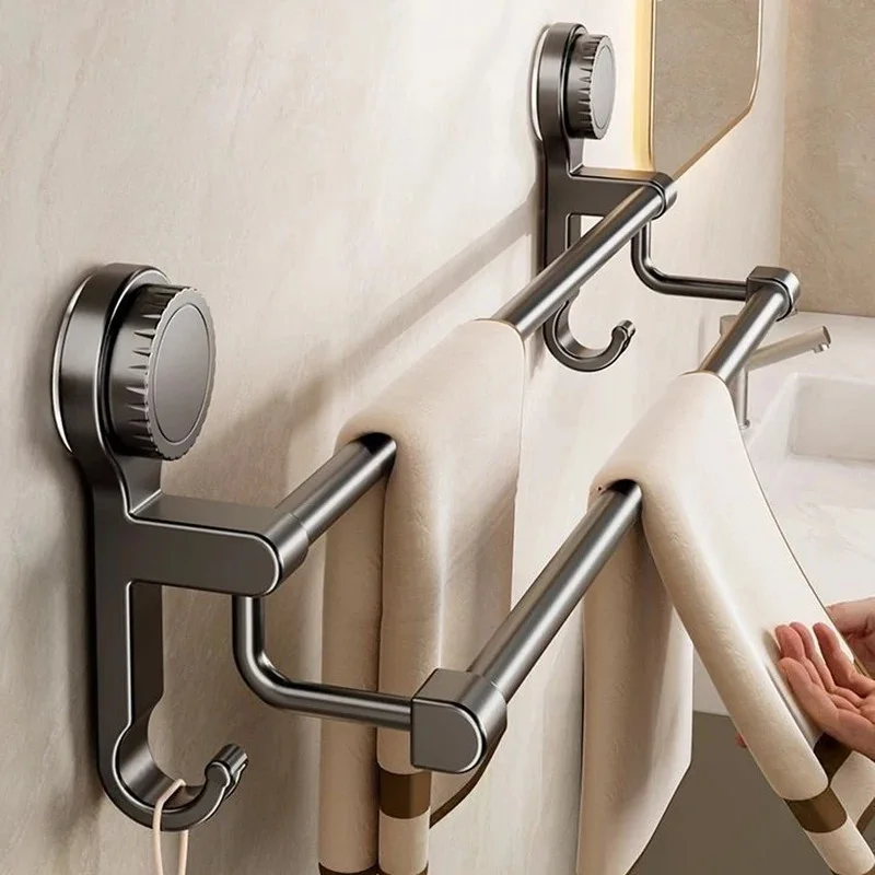 Bathroom Hand Towel Rack Holder Wall Mount No Drill Suction Cup 30/40/50cm Towel Bar Double Bar 2 Tier Apartment Space Saving
Bathroom Hand Towel Rack Holder Wall Mount No Drill Suction Cup 30/40/50cm Towel Bar Double Bar 2 Tier Apartment Space Saving