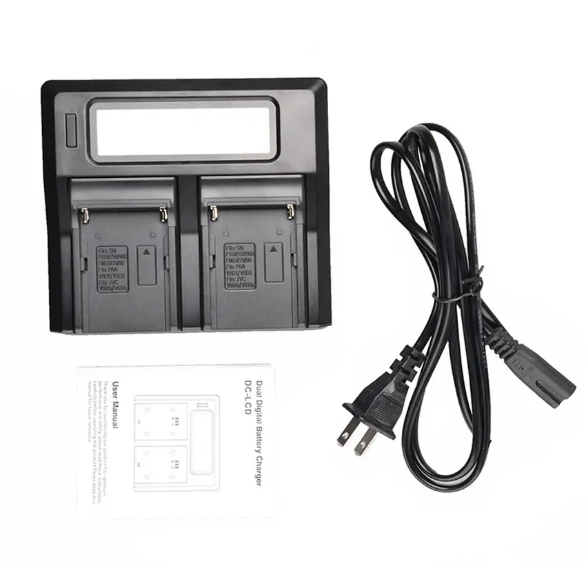 Dual Battery LCD Quick Charger For Sony Li-ion NP-F970 NP-F950 NP-F960 NP-F550 camera Charger
Dual Battery LCD Quick Charger For Sony Li-ion NP-F970 NP-F950 NP-F960 NP-F550 camera Charger