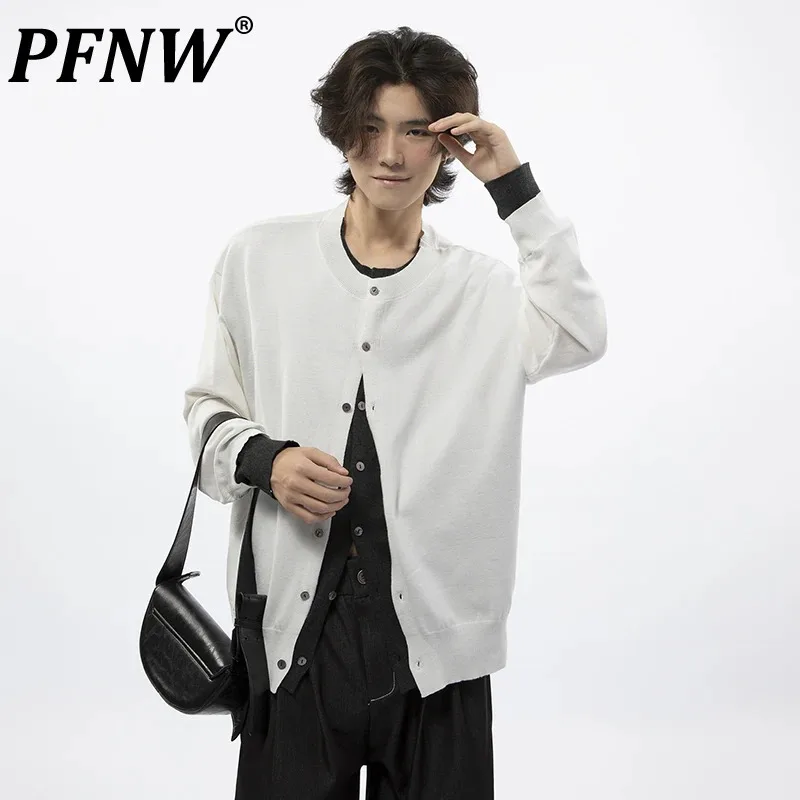 PFNW Korean Round Neck Fake Two Piece Sweater Male Knitted Cardigan Simple Single Breasted Versatile Thin Men Tops Chic 28W4611
PFNW Korean Round Neck Fake Two Piece Sweater Male Knitted Cardigan Simple Single Breasted Versatile Thin Men Tops Chic 28W4611