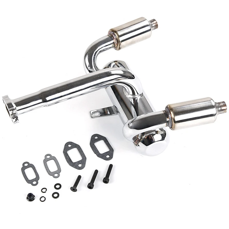 N91R CNC Metal 2X Twin Exhaust Pipe with Muffler for 1/5 HPI Rovan Baja 5B 5T 5SC RC
N91R CNC Metal 2X Twin Exhaust Pipe with Muffler for 1/5 HPI Rovan Baja 5B 5T 5SC RC