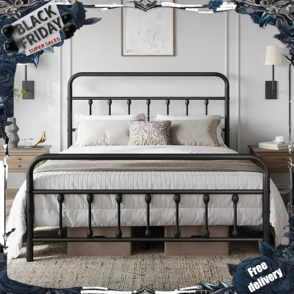 Classic Metal Platform Bed Frame Mattress Foundation with Victorian Style Iron-Art Headboard/Footboard/Under Bed Stora
Classic Metal Platform Bed Frame Mattress Foundation with Victorian Style Iron-Art Headboard/Footboard/Under Bed Stora