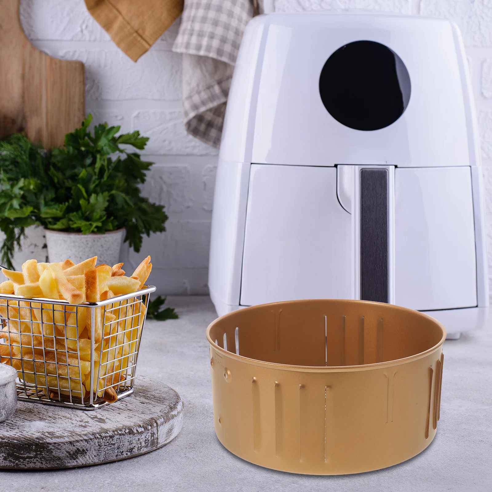 Корзина для аэрофритюрницы из углеродистой стали, 8,3x3,7 дюйма, круглая, с антипригарным покрытием, для выпечки в духовке, жарки, приготовления картофеля фри и закусок, легко моется
Корзина для аэрофритюрницы из углеродистой стали, 8,3x3,7 дюйма, круглая, с антипригарным покрытием, для выпечки в духовке, жарки, приготовления картофеля фри и закусок, легко моется