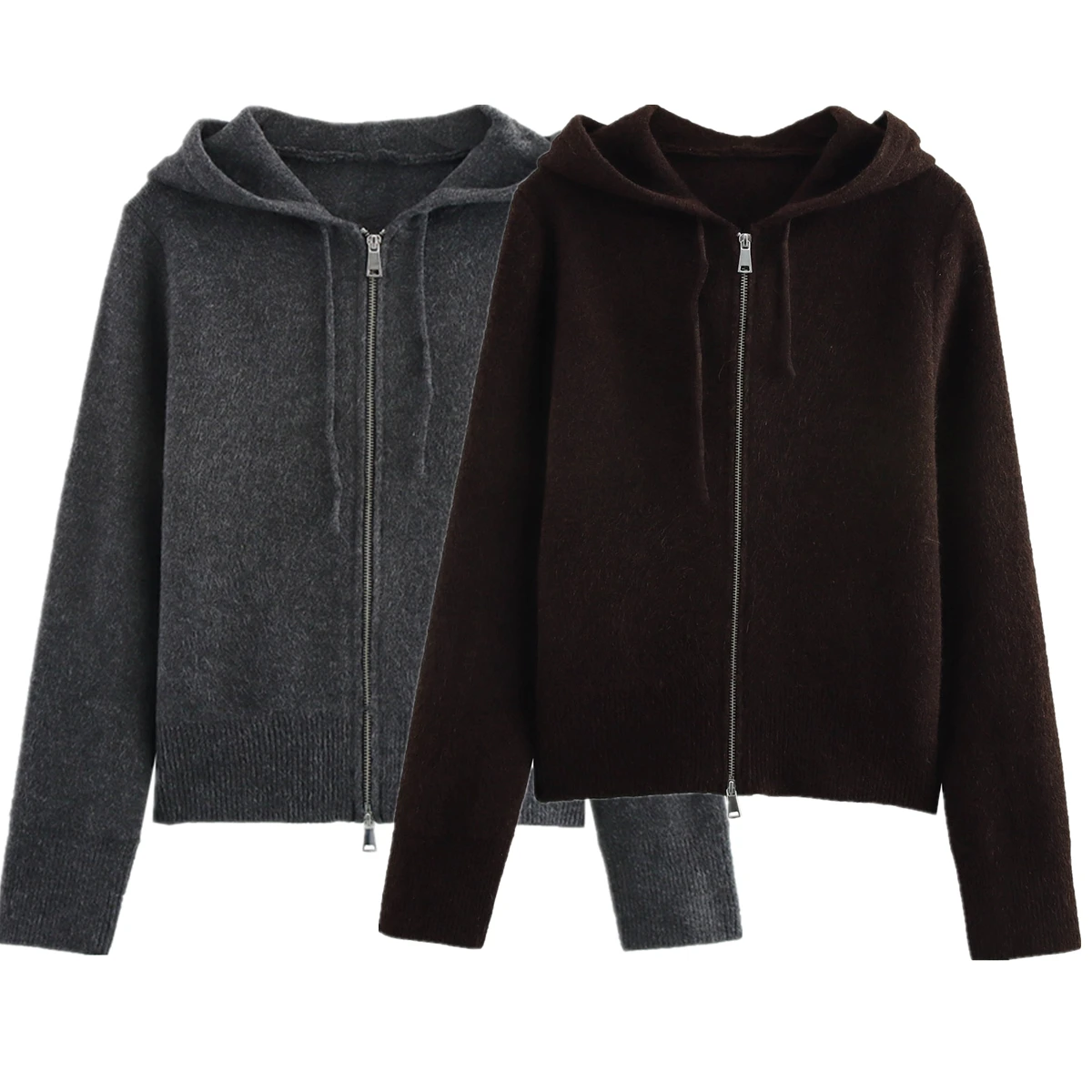 Withered 2025 Spring Minimalist Women's Clothing Zipper Knitted Cardigan Jacket Hooded Sweatshirt For Women Tops
Withered 2025 Spring Minimalist Women's Clothing Zipper Knitted Cardigan Jacket Hooded Sweatshirt For Women Tops