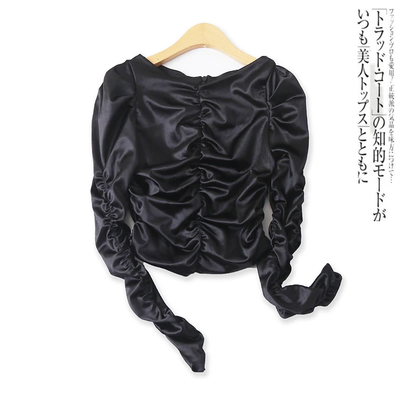 Shiny Folded Short Sleeveless Top Fashionable Women's Slim Fit Bubble Long Sleeve Shirt Spring Summer New Style round Neck Pu...
Shiny Folded Short Sleeveless Top Fashionable Women's Slim Fit Bubble Long Sleeve Shirt Spring Summer New Style round Neck Pu...
