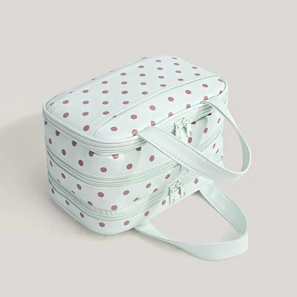 Polka Dot Handheld Makeup Bag Three Layer Partition Waterproof Toiletry Organizer Bag Multifunctional Large Capacity Travel Tote
Polka Dot Handheld Makeup Bag Three Layer Partition Waterproof Toiletry Organizer Bag Multifunctional Large Capacity Travel Tote