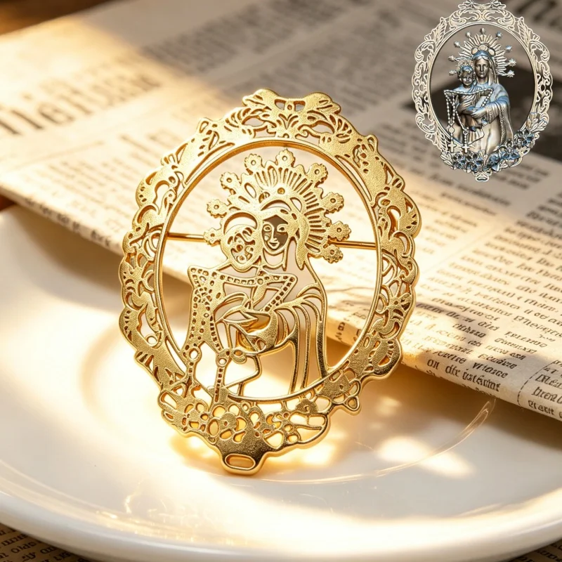 Custom Photo custom Personalized Vintage Stainless Steel Gold Hollow Pins Faith Jewelry Gift Brooches for Women
Custom Photo custom Personalized Vintage Stainless Steel Gold Hollow Pins Faith Jewelry Gift Brooches for Women
