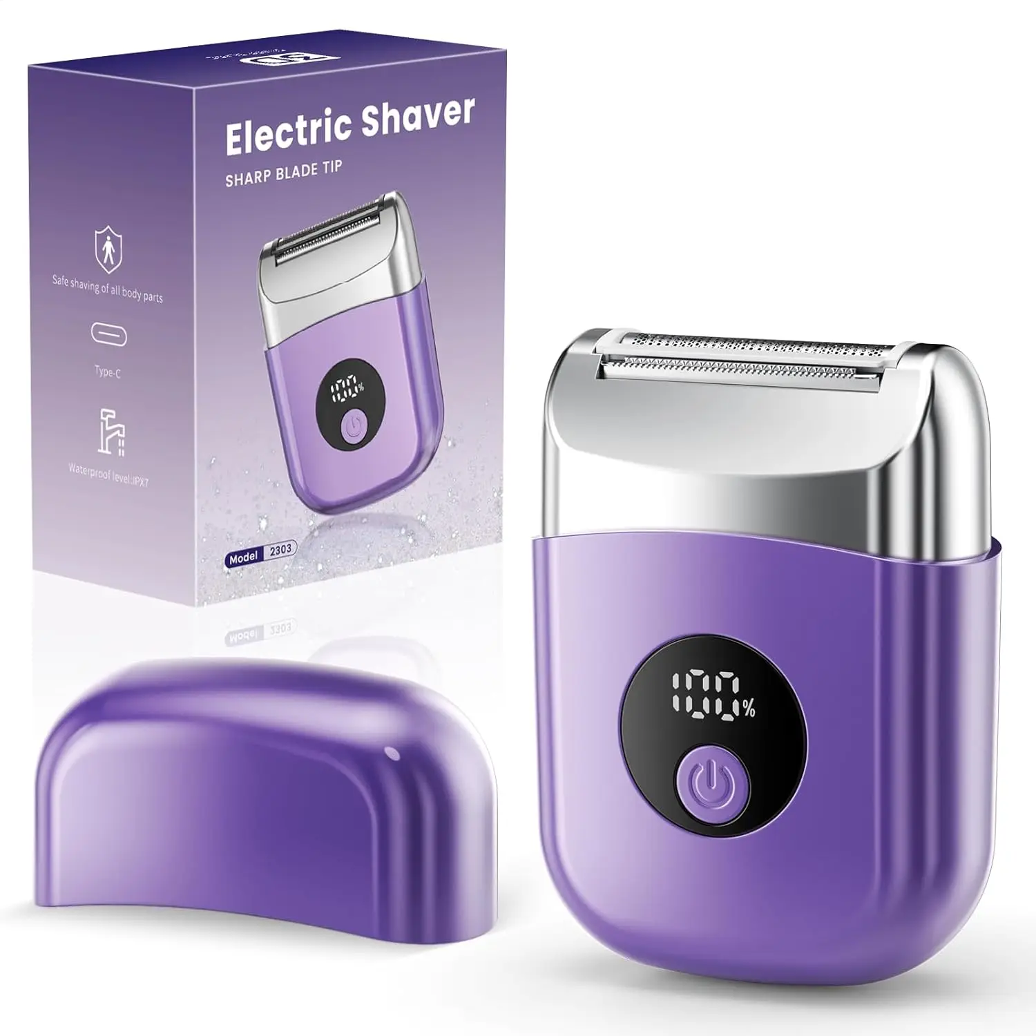 Беспроводная электрическая бритва для женщин, перезаряжаемый триммер со светодиодным дисплеем, для лица, подмышек, бикини, губ, рук, ног - фиолетовый
Беспроводная электрическая бритва для женщин, перезаряжаемый триммер со светодиодным дисплеем, для лица, подмышек, бикини, губ, рук, ног - фиолетовый