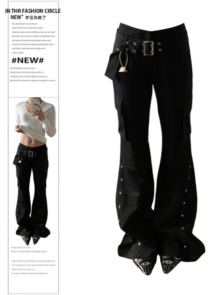 Осень-зима 202, женские черные брюки-клеш с низкой посадкой, расклешенный низ Y2k Dark Academia Abi, высокое качество, гранж Gyaru Goth, 2000-е годы
Осень-зима 202, женские черные брюки-клеш с низкой посадкой, расклешенный низ Y2k Dark Academia Abi, высокое качество, гранж Gyaru Goth, 2000-е годы