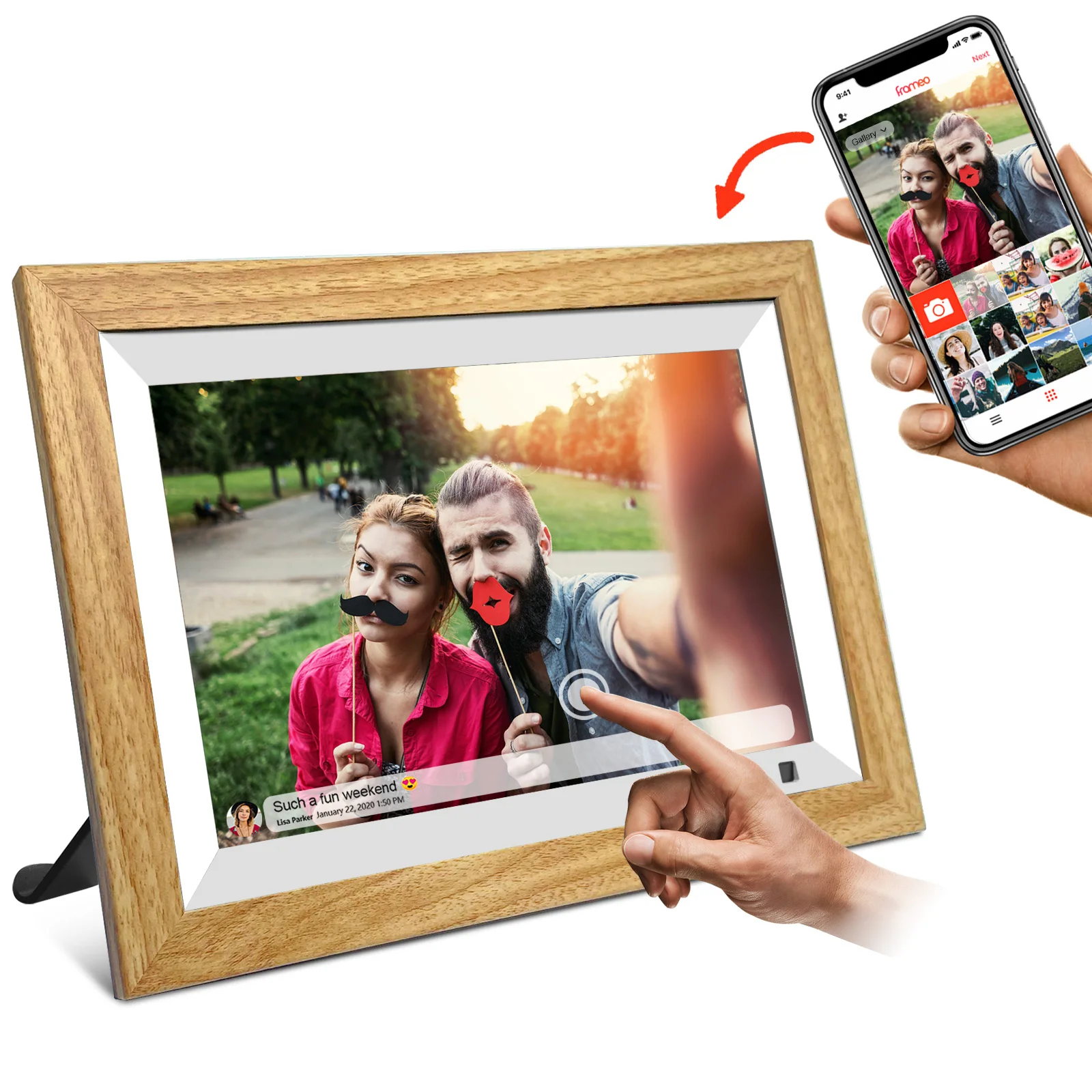 Woden Frameo Wifi Digital Photo Frame 10.1 Inch Multi-color Video Picture Digital Frames Add Woden case Digital Photo Frames
Woden Frameo Wifi Digital Photo Frame 10.1 Inch Multi-color Video Picture Digital Frames Add Woden case Digital Photo Frames