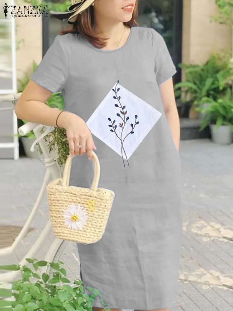 ZANZEA Women Summer Short Sleeve Embroidery Dress Fashion Loose Holiday Vestido Casual Floral Beach Midi Sundress Robe Femme
ZANZEA Women Summer Short Sleeve Embroidery Dress Fashion Loose Holiday Vestido Casual Floral Beach Midi Sundress Robe Femme
