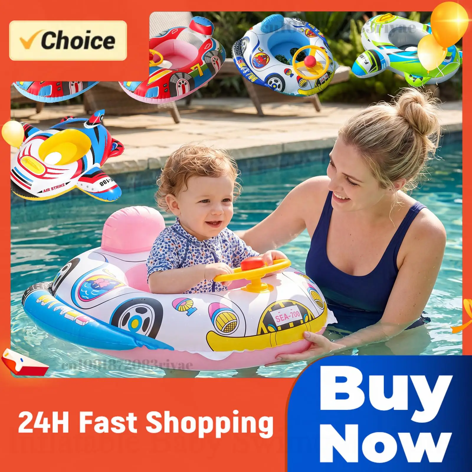 Baby Swimming Pool Float Cute Car Design Kids Toddler Inflatable Summer Beach Floatie Boat Swim Tube Ring with Handles Safety
Baby Swimming Pool Float Cute Car Design Kids Toddler Inflatable Summer Beach Floatie Boat Swim Tube Ring with Handles Safety