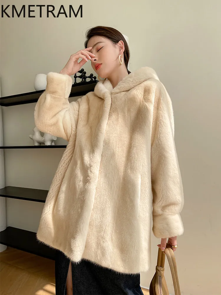 KMETRAM Natural Velvet Mink Fur Jacket Women Hooded Mid-Length Fur Coats Winter Warm Casual Real Fur Coat Woman Clothes 2026 퍼자켓
KMETRAM Natural Velvet Mink Fur Jacket Women Hooded Mid-Length Fur Coats Winter Warm Casual Real Fur Coat Woman Clothes 2026 퍼자켓