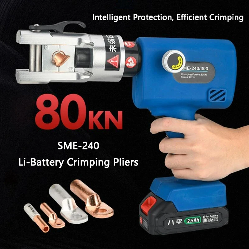 Small Portable Electric Hydraulic Pliers 16-240mm2 Rechargeable Wire Crimping Pliers Copper Aluminum Terminals Crimping Machine
Small Portable Electric Hydraulic Pliers 16-240mm2 Rechargeable Wire Crimping Pliers Copper Aluminum Terminals Crimping Machine