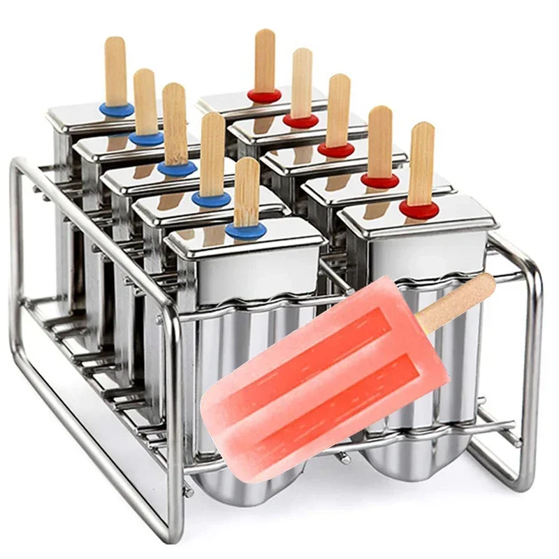 Ice Lolly Mold Stainless Steel Popsicle Mold Rack Frozen Lolly Popsicle Ice Pop Maker DIY Ice Cream Mold with Popsicle Holder
Ice Lolly Mold Stainless Steel Popsicle Mold Rack Frozen Lolly Popsicle Ice Pop Maker DIY Ice Cream Mold with Popsicle Holder