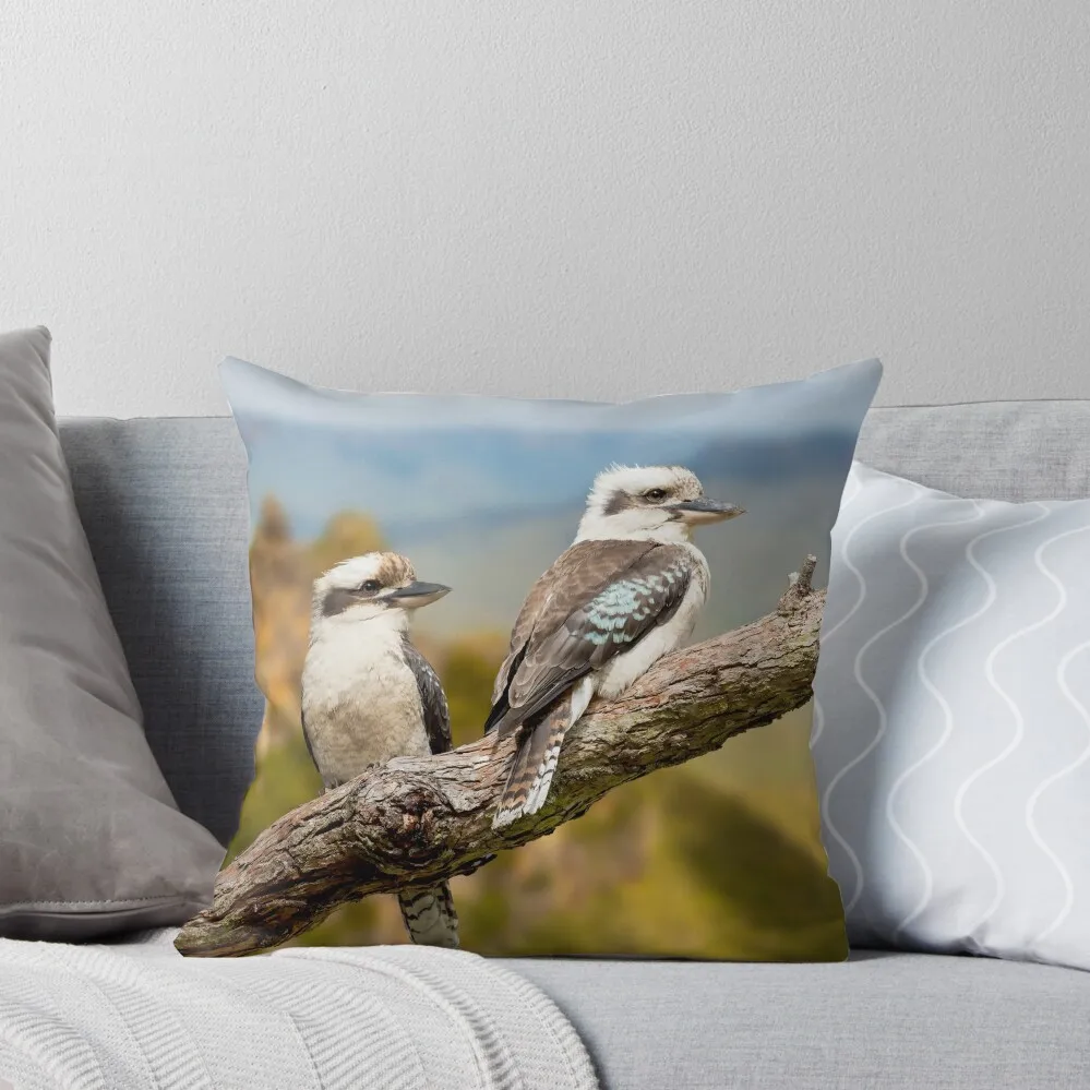 Beautiful Kookaburra Pair in the Blue Mountains, Australia. One of the most amazing birds in the world, Kookaburra Throw Pillow
Beautiful Kookaburra Pair in the Blue Mountains, Australia. One of the most amazing birds in the world, Kookaburra Throw Pillow